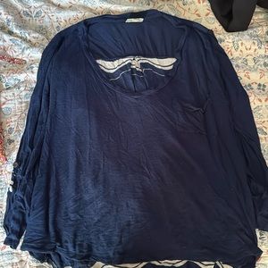 Blue and white long sleeve blouse. Bought from Anthropologie.